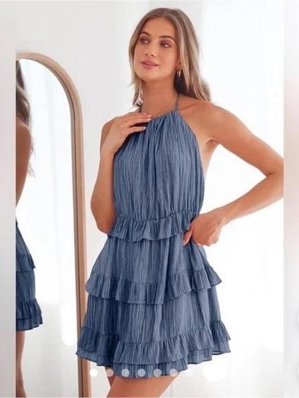 Lulu's Blue Striped Ruffle Sundress